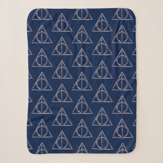 Harry Potter | Deathly Hallows Watercolor Sherpa Blanket (Front)