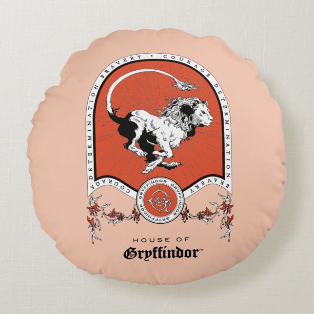 HARRY POTTER™ | Delicate Sketch GRYFFINDOR™ Crest Round Pillow (Front)