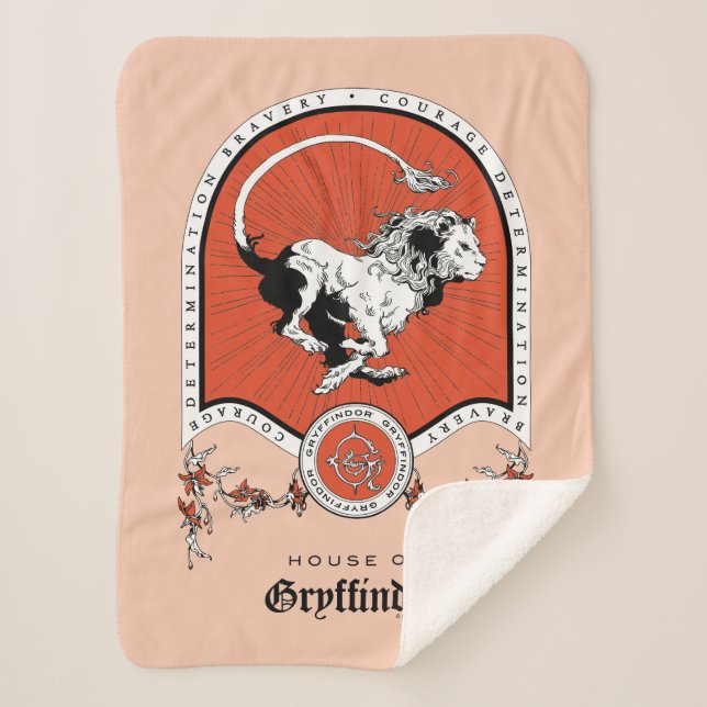 HARRY POTTER™ | Delicate Sketch GRYFFINDOR™ Crest Sherpa Blanket (Front)