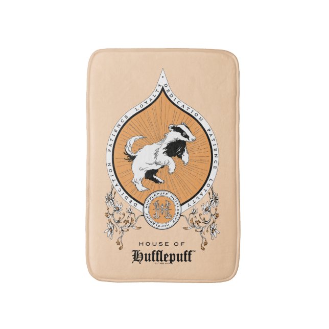 HARRY POTTER™ | Delicate Sketch HUFFLEPUFF™ Crest Bath Mat (Front Vertical)