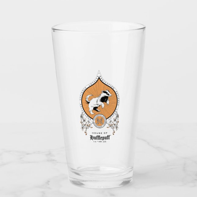 HARRY POTTER™ | Delicate Sketch HUFFLEPUFF™ Crest Glass (Front)