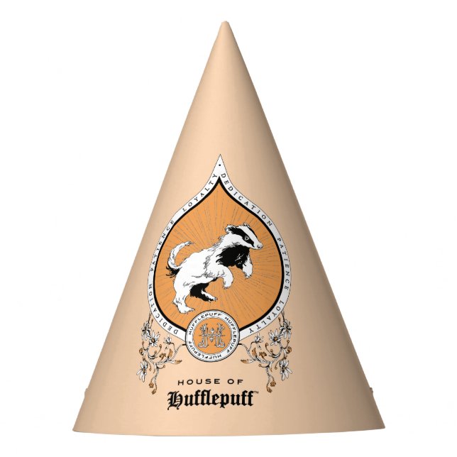 HARRY POTTER™ | Delicate Sketch HUFFLEPUFF™ Crest Party Hat (Front)