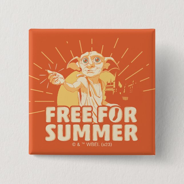 HARRY POTTER™ | Dobby Free For Summer 2 Inch Square Button (Front)