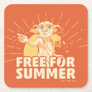 HARRY POTTER™   Dobby Free For Summer Square Paper Coaster