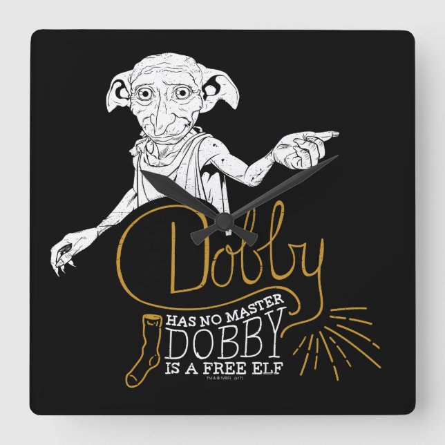 Harry Potter | Dobby Has No Master Square Wall Clock (Front)