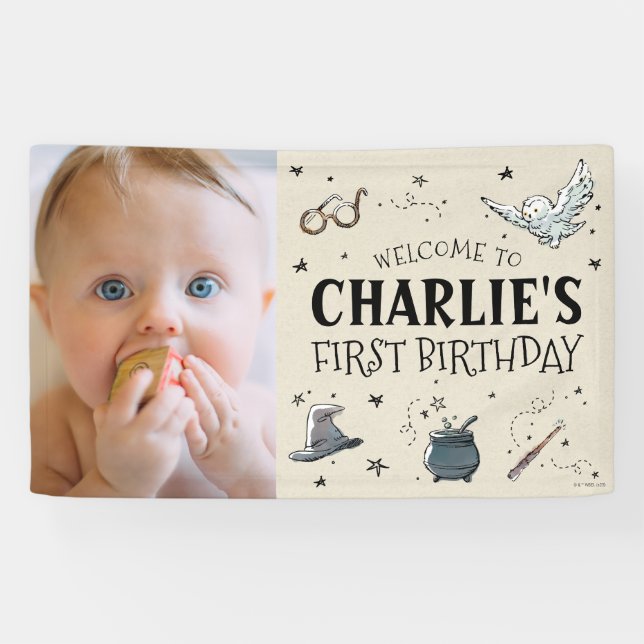 Harry Potter First Birthday Welcome Banner (Horizontal)