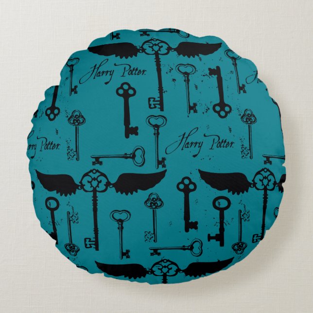 HARRY POTTER™ Flying Keys Pattern Round Pillow (Front)