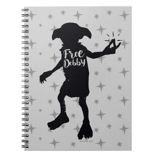 Harry Potter | "Free Dobby" Silhouette Typography Notebook (Front)
