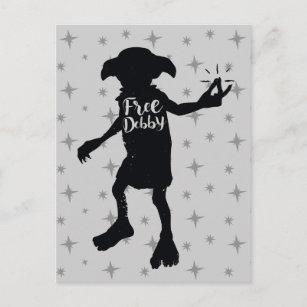 Harry Potter   "Free Dobby" Silhouette Typography Postcard