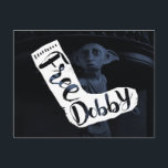 Harry Potter | "Free Dobby" Sock Typography Postcard<br><div class="desc">Celebrate the iconic moment of Dobby's freedom with this unique postcard featuring sock-themed typography. Perfect for fans of Harry Potter and the Chamber of Secrets,  this design honors the beloved house-elf and the magic of his unforgettable liberation.</div>