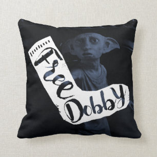 Harry Potter   "Free Dobby" Sock Typography Throw Pillow