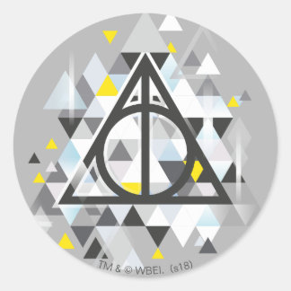 Harry Potter | Geometric Deathly Hallows Symbol Classic Round Sticker