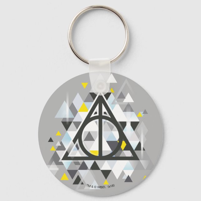 Harry Potter | Geometric Deathly Hallows Symbol Keychain (Front)