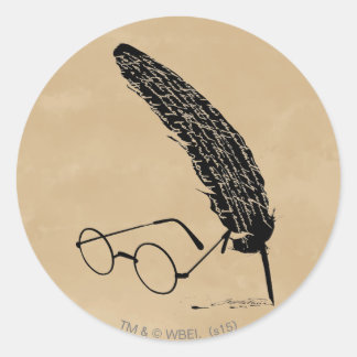 Harry Potter | Glasses And Quill Classic Round Sticker
