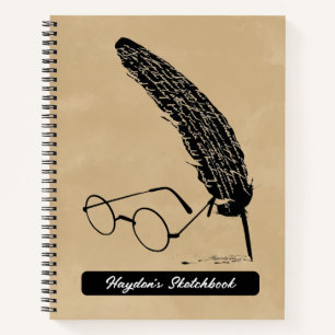 Harry Potter   Glasses And Quill Drawing Notebook