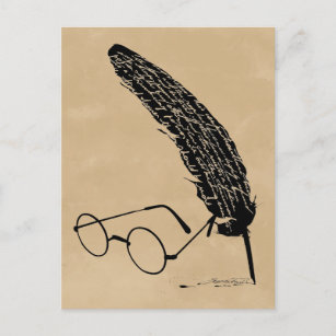 Harry Potter   Glasses And Quill Postcard
