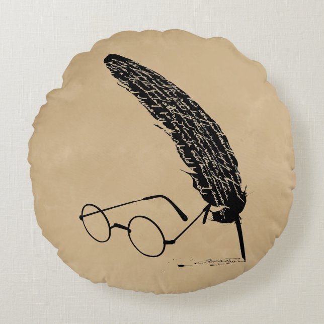 Harry Potter | Glasses And Quill Round Pillow (Front)