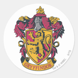 Harry Potter   Gryffindor Crest Gold and Red Classic Round Sticker