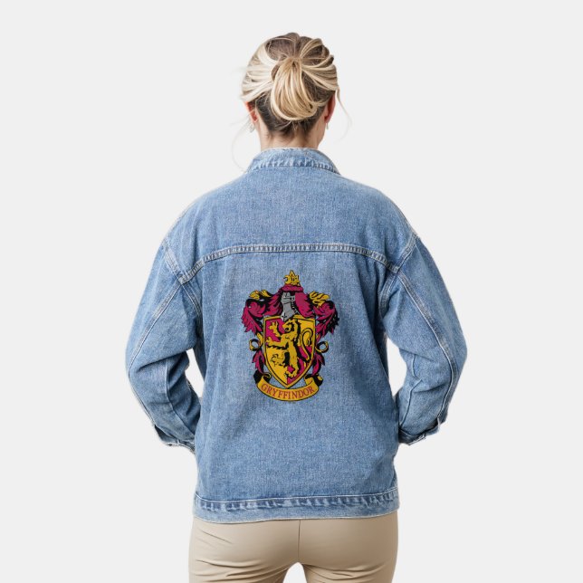 Harry Potter | Gryffindor Crest Gold and Red Denim Jacket (Model)