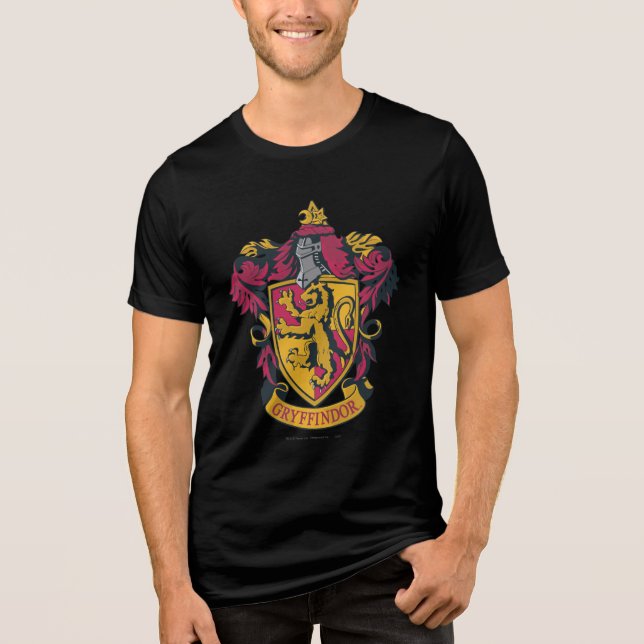 Harry Potter | Gryffindor Crest Gold and Red Tri-Blend Shirt (Front)