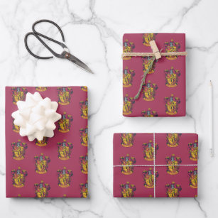 Harry Potter   Gryffindor Crest Gold and Red Wrapping Paper Sheet