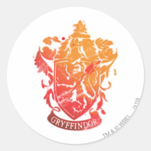 Harry Potter   Gryffindor Crest - Splattered Classic Round Sticker