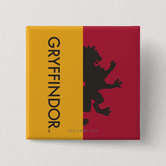 Harry Potter | Gryffindor House Pride Graphic 2 Inch Square Button (Front)