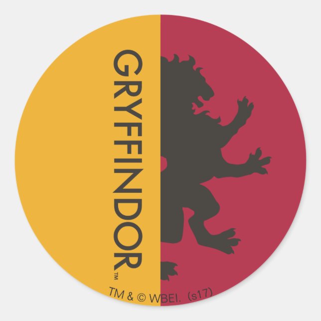 Harry Potter | Gryffindor House Pride Graphic Classic Round Sticker (Front)