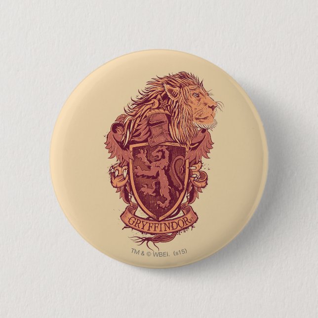 Harry Potter | Gryffindor Lion Crest 2 Inch Round Button (Front)