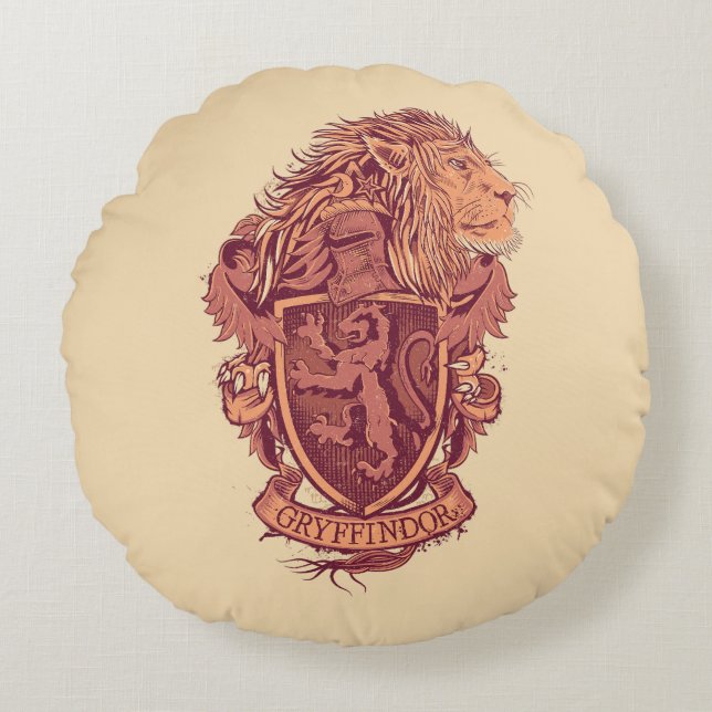 Harry Potter | Gryffindor Lion Crest Round Pillow (Front)