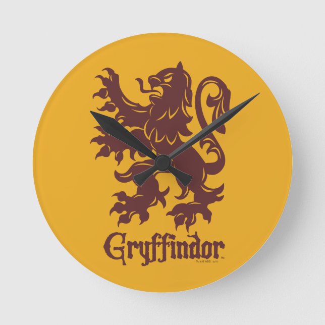 Harry Potter | Gryffindor Lion Graphic Round Clock (Front)