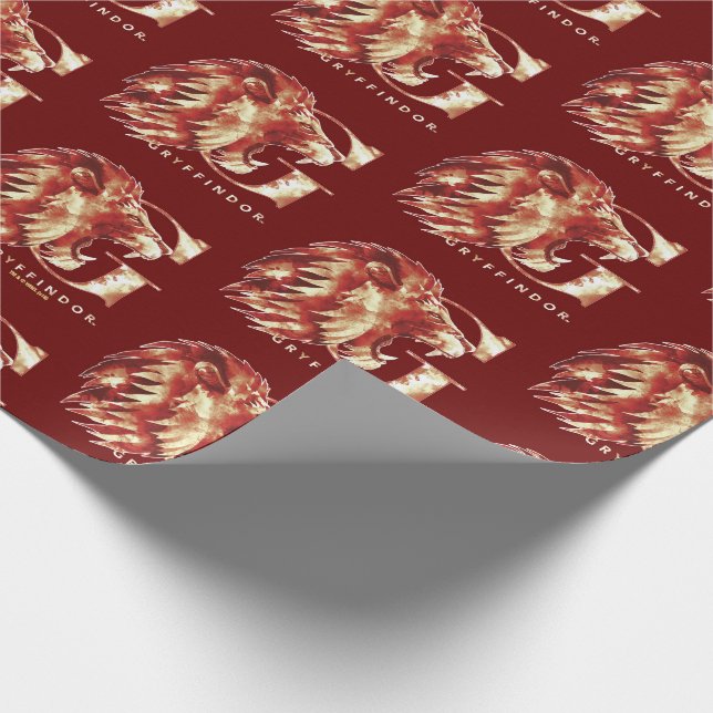 Harry Potter | GRYFFINDOR™ Lion Watercolor Wrapping Paper (Corner)