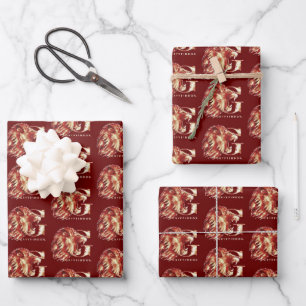 Harry Potter   GRYFFINDOR™ Lion Watercolor Wrapping Paper Sheet
