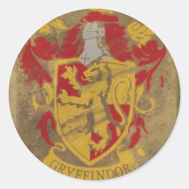Harry Potter | Gryffindor - Retro House Crest Classic Round Sticker (Front)