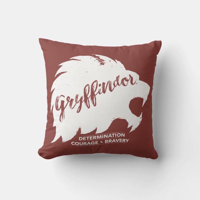 Harry Potter | GRYFFINDOR™ Silhouette Typography Throw Pillow (Front)