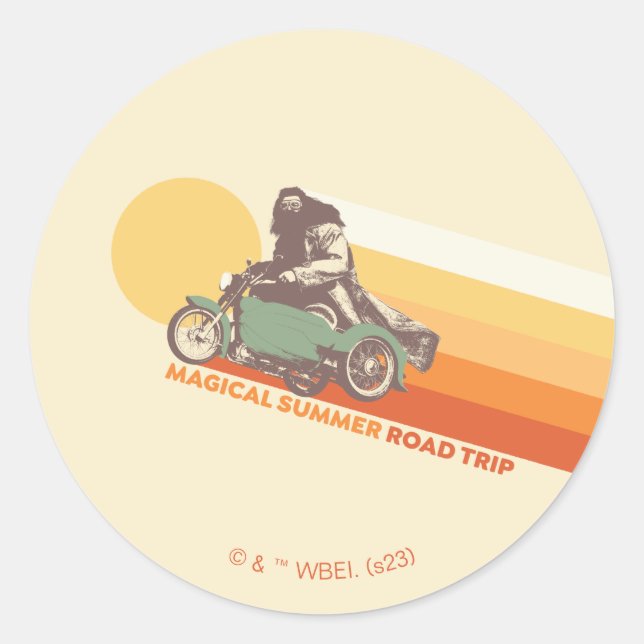 HARRY POTTER™ | Hagrid Magical Summer Road Trip Classic Round Sticker (Front)