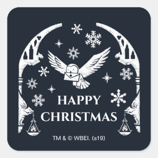 HARRY POTTER™ Hedwig Delivering Holiday Letter Square Sticker
