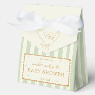 Harry Potter Hedwig Green Stripe Baby Shower Favor Box
