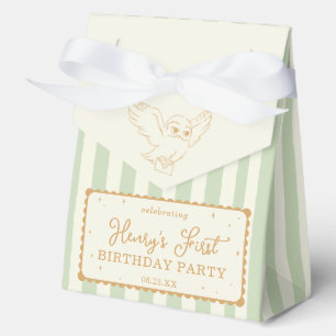 Harry Potter Hedwig Green Stripe Baby Shower Favor Box