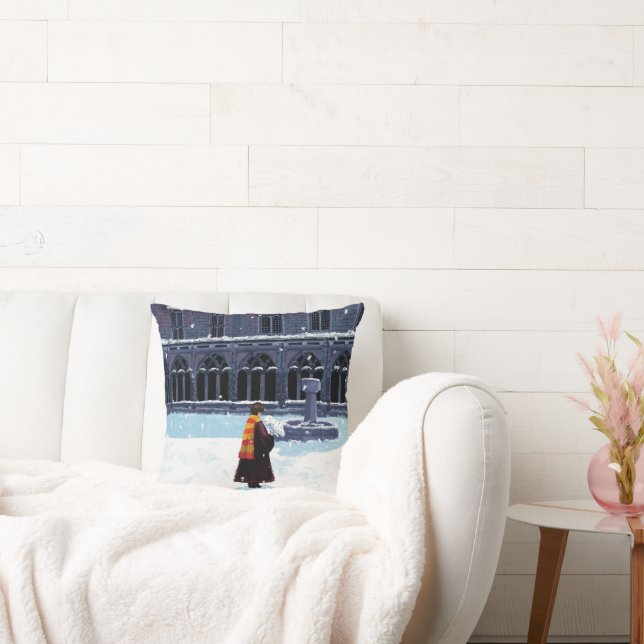 HARRY POTTER™ & Hedwig in HOGWARTS™ Courtyard Throw Pillow (Couch)