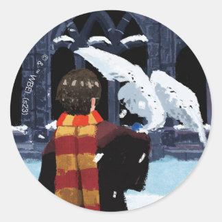 HARRY POTTER™ & Hedwig in the Snow Classic Round Sticker