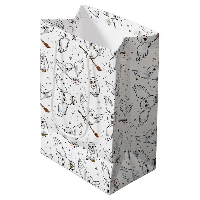 Harry Potter | Hedwig Pattern - Baby Shower Medium Gift Bag (Front Angled)