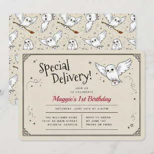 Harry Potter Hedwig Special Delivery Birthday Invitation