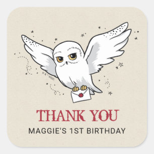 Harry Potter Hedwig Special Delivery Birthday Square Sticker