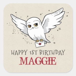 Harry Potter Hedwig Special Delivery Birthday Square Sticker