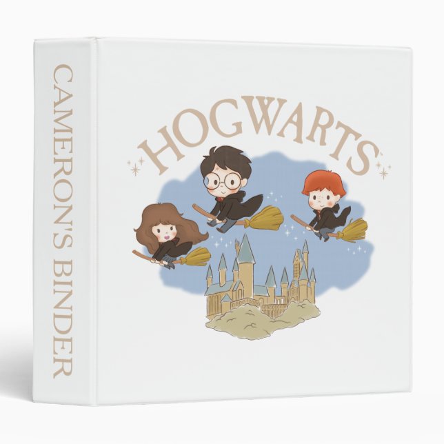 HARRY POTTER™, Hermione, & Ron Fly Over HOGWARTS™ Binder (Front/Spine)