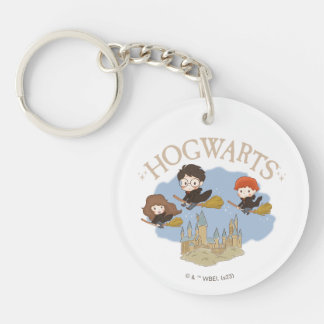 HARRY POTTER™, Hermione, & Ron Fly Over HOGWARTS™ Keychain
