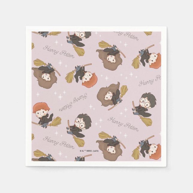HARRY POTTER™, Hermione, & Ron Flying Pattern Napkin (Front)