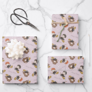 HARRY POTTER™, Hermione, & Ron Flying Pattern Wrapping Paper Sheet