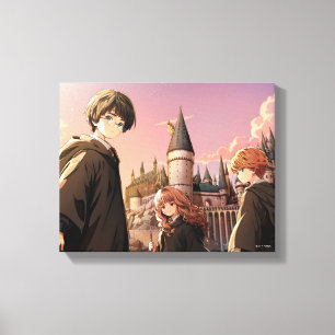 HARRY POTTER™ Hermione & Ron HOGWARTS™ Anime Scene Canvas Print